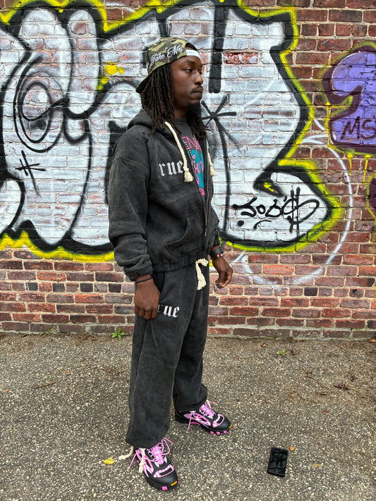 Rue Acid Washed Sweats Black