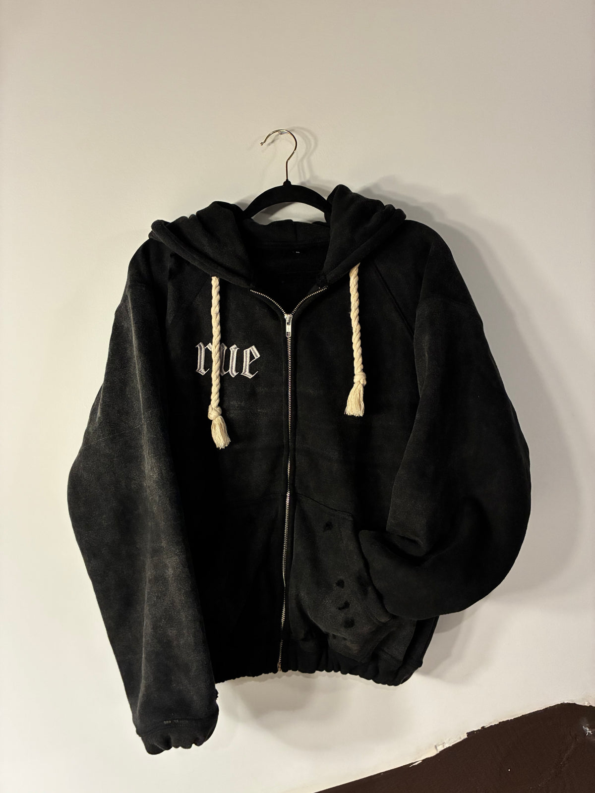 Rue Acid washed Zip up Black
